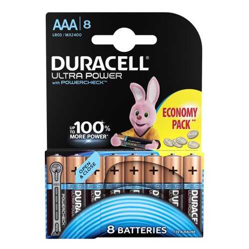 Батарейка DURACELL UltraPower LR03/8BL 8 шт в Юлмарт