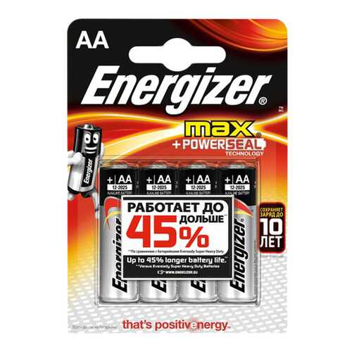 Батарейка Energizer MAX E91/AA BP4 4 шт в Юлмарт