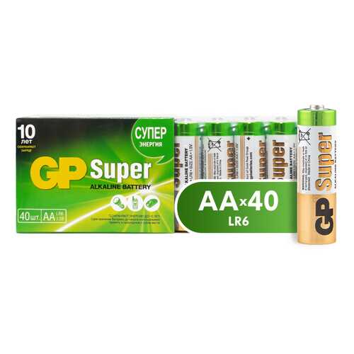 Батарейка GP Super Alkaline АА (15A-2CRVS40) 40 шт в Юлмарт