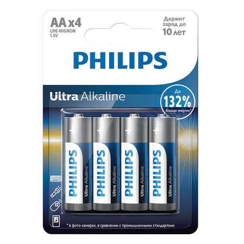 Батарейка Philips LR6E4B/51 Ultra 4 шт в Юлмарт