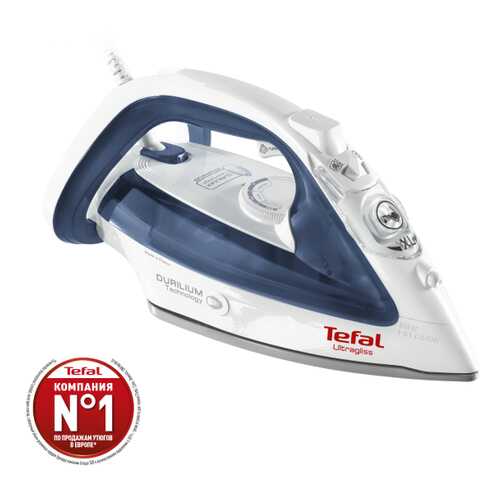 Утюг Tefal Ultragliss 4 FV4913 E0 White/Blue в Юлмарт