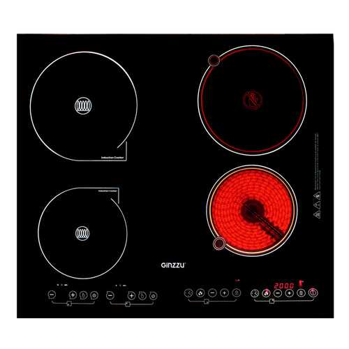 Встраиваемая варочная панель электрическая Ginzzu HCI-479 Black в Юлмарт